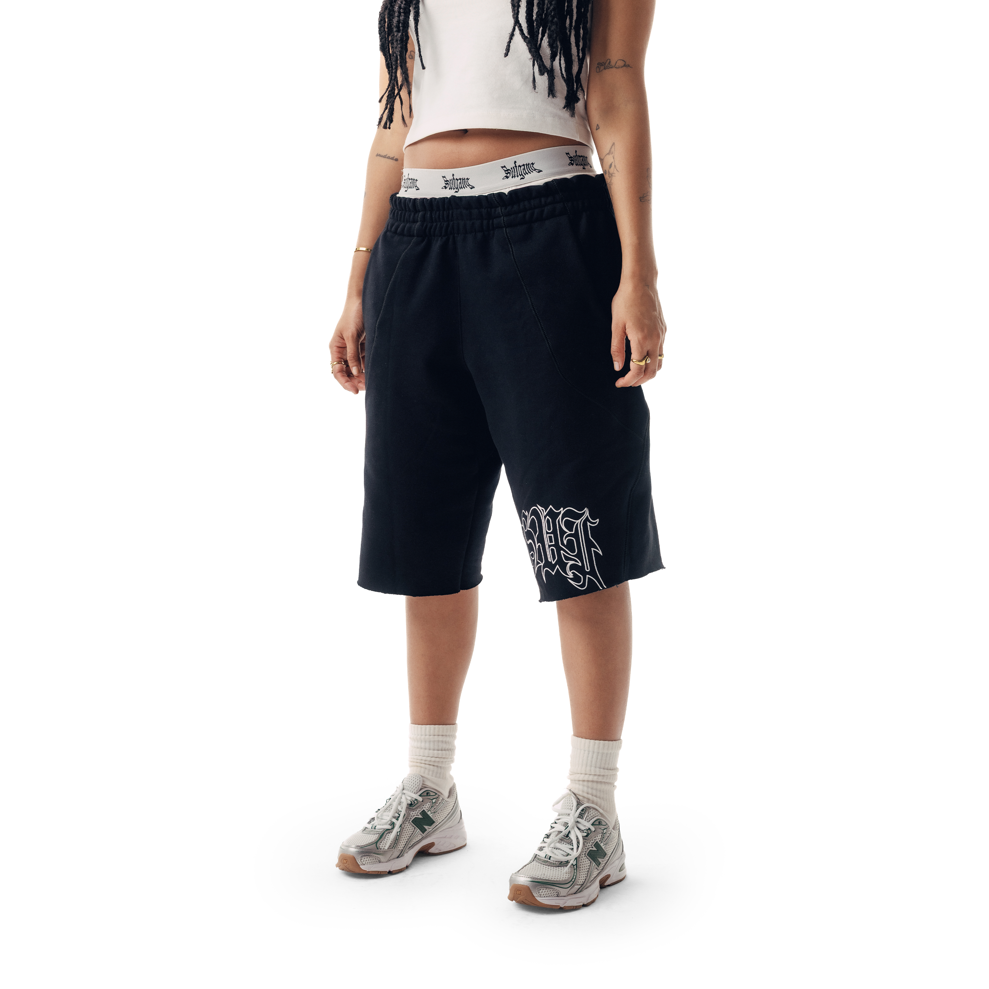 4SUF SHORTS RAW BLACK
